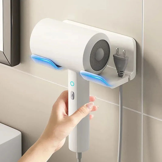 Bathroom shelf for hair dryer