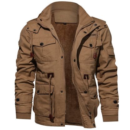Long sleeve cargo jacket for men