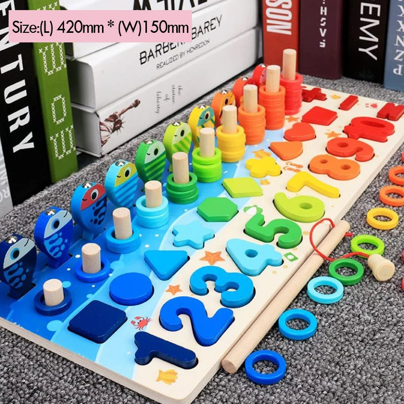 montessori toys for 3 year olds - Educational Toys - Wooden Montessori Math Puzzle Set