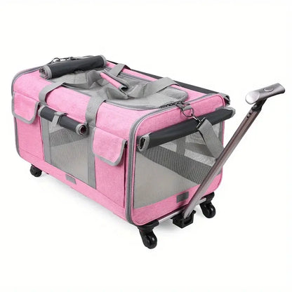 large cat carrier - Pet Supplies - Portable Pet Trolley Carrier