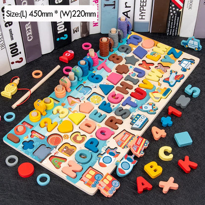 montessori wooden toys - Educational Toys - Wooden Montessori Math Puzzle Set