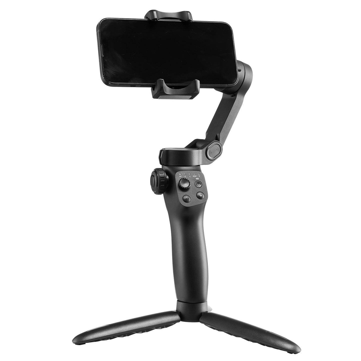 Black smartphone gimbal on a white background