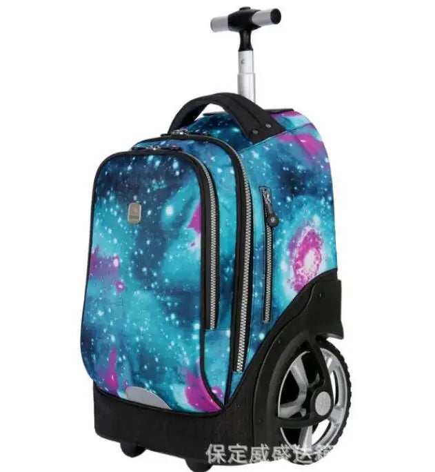 School Bag with Large Wheels - Premium Rolling Backpack for Teenagers & Children