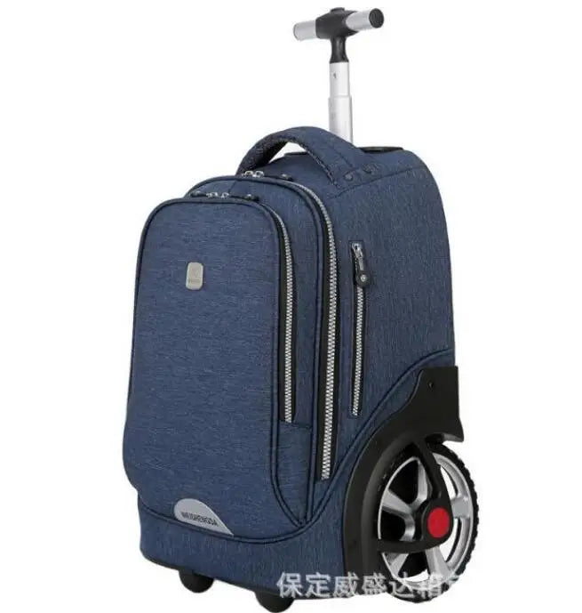 School Bag with Large Wheels - Premium Rolling Backpack for Teenagers & Children