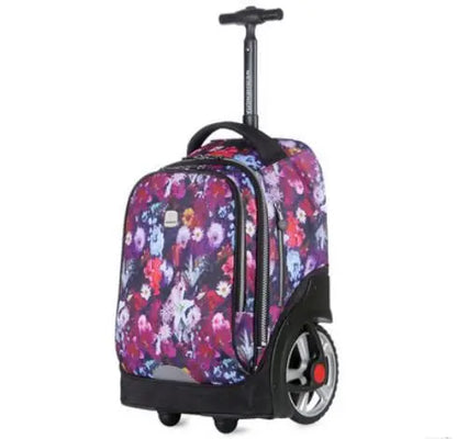 School Bag with Large Wheels - Premium Rolling Backpack for Teenagers & Children