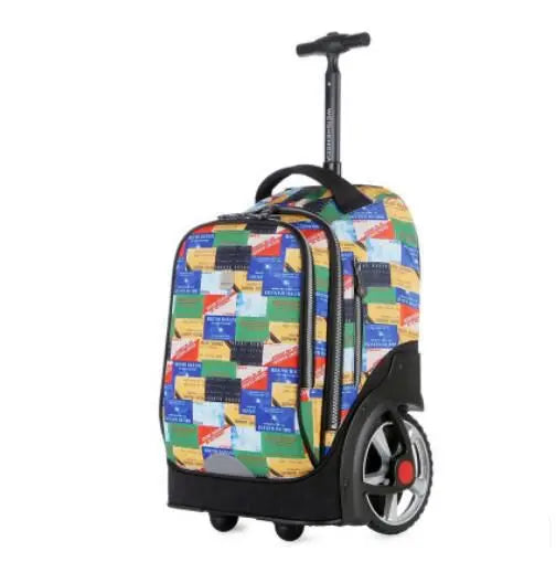 School Bag with Large Wheels - Premium Rolling Backpack for Teenagers & Children