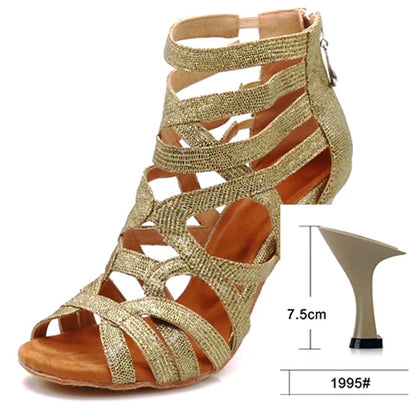 Footwear - Latin Dance Shoes - black satin shoes footwear