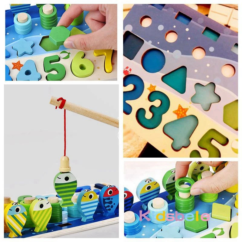 montessori math toys - Educational Toys - Wooden Montessori Math Puzzle Set