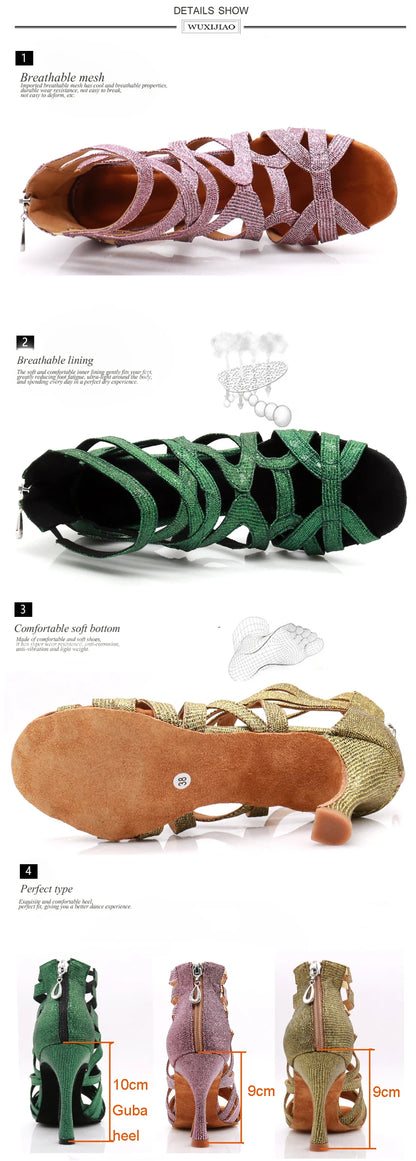 Footwear - Latin Dance Shoes - crystal latin shoes footwear