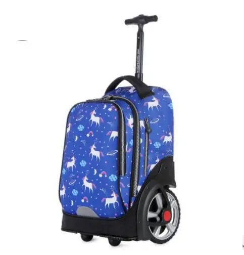 School Bag with Large Wheels - Premium Rolling Backpack for Teenagers & Children
