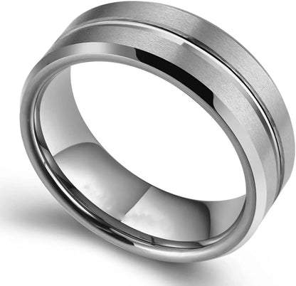 wood inlay tungsten - Jewelry - Men-s Tungsten Wedding Band