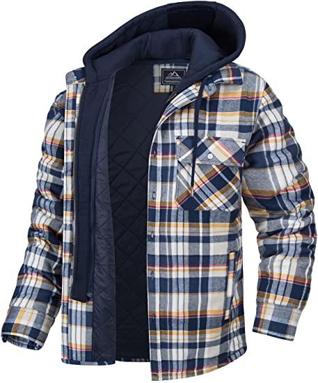 Men’s checkered pattern winter jacket