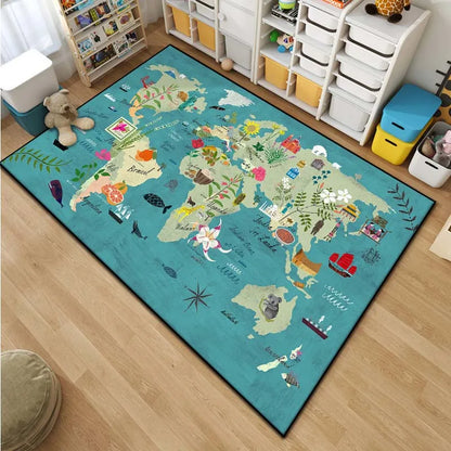 kukoon kids map rug - Home - Kitchen - Kids World Map Area Rug