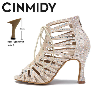 Shoes - Women-s Latin Ballroom Dance Shoes - crystal rhinestone latin footwear