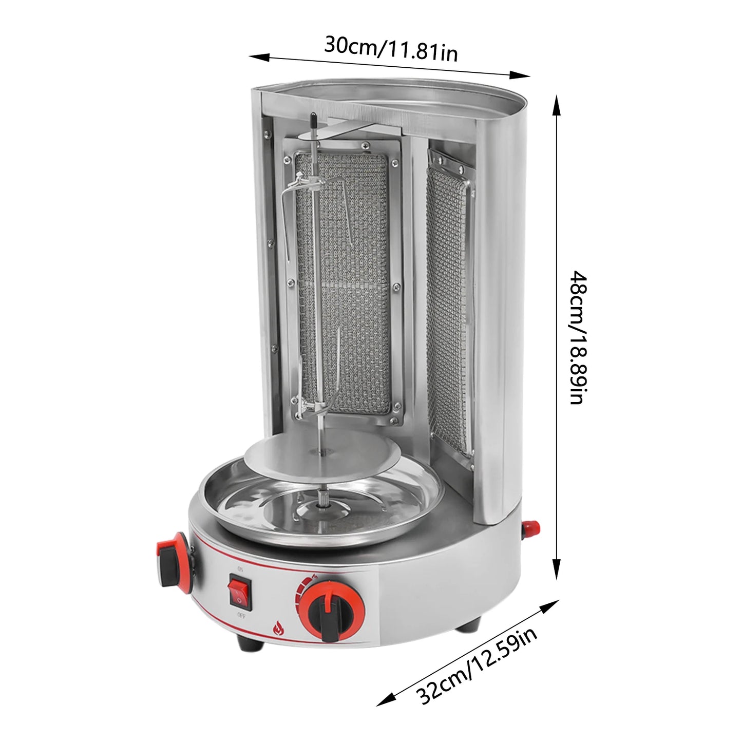 Burner natural gas doner kebab machine