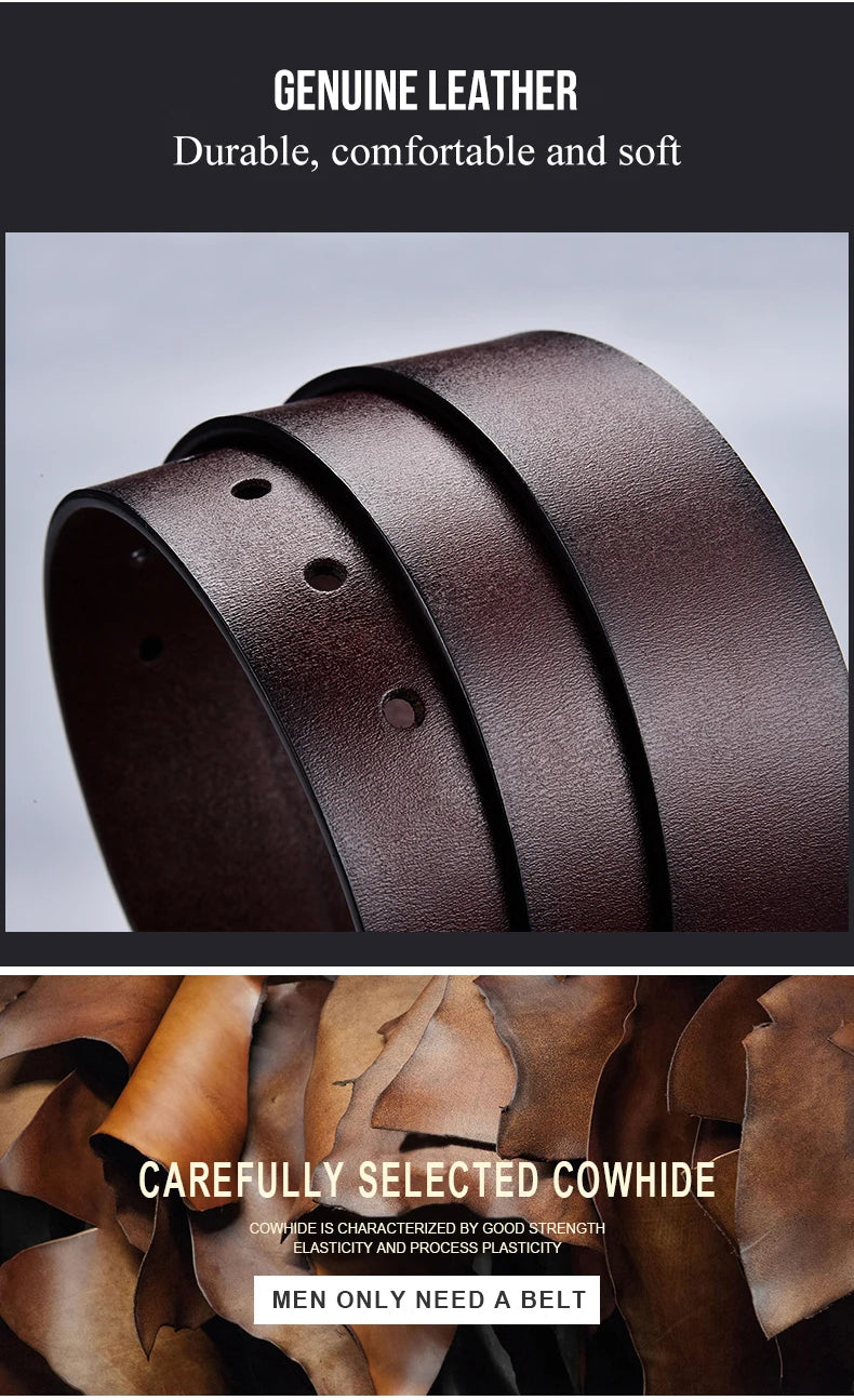 Men's high quality leather belts for jeans