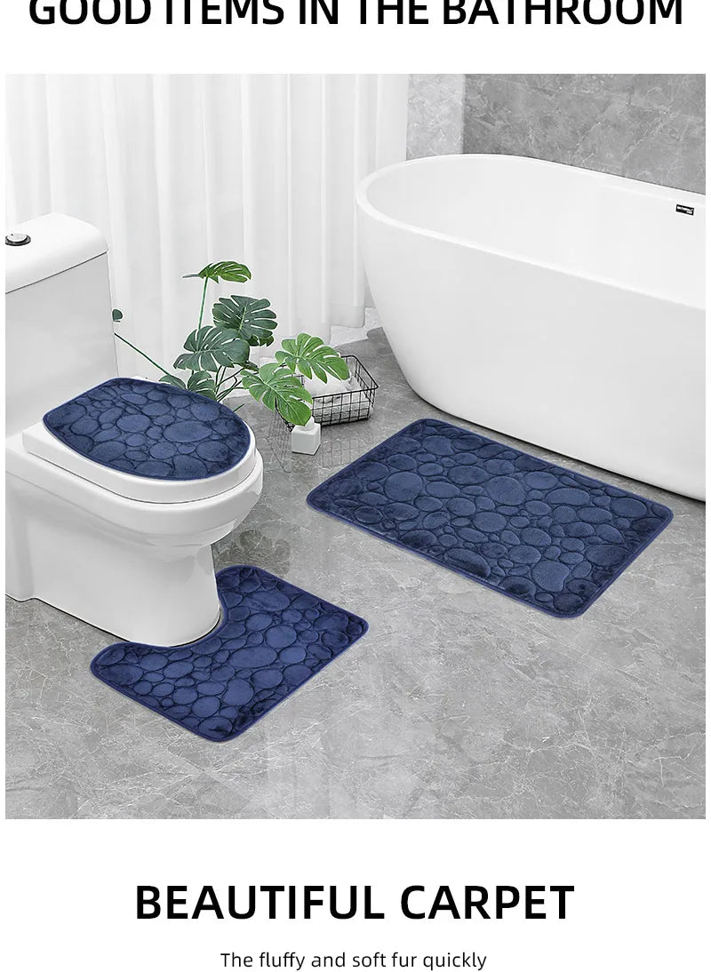 Durable microfiber bathroom mat