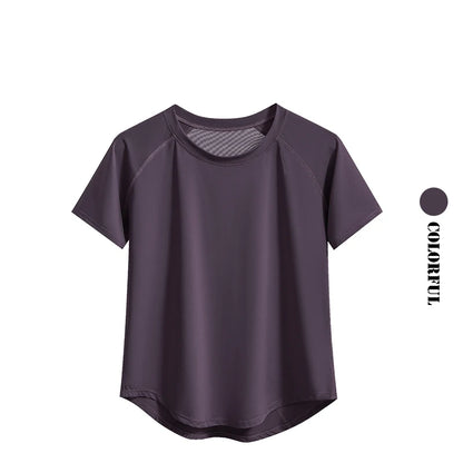 asymmetrical-hem t-shirt - Women-s Sportswear Tops - Yoga T-Shirt