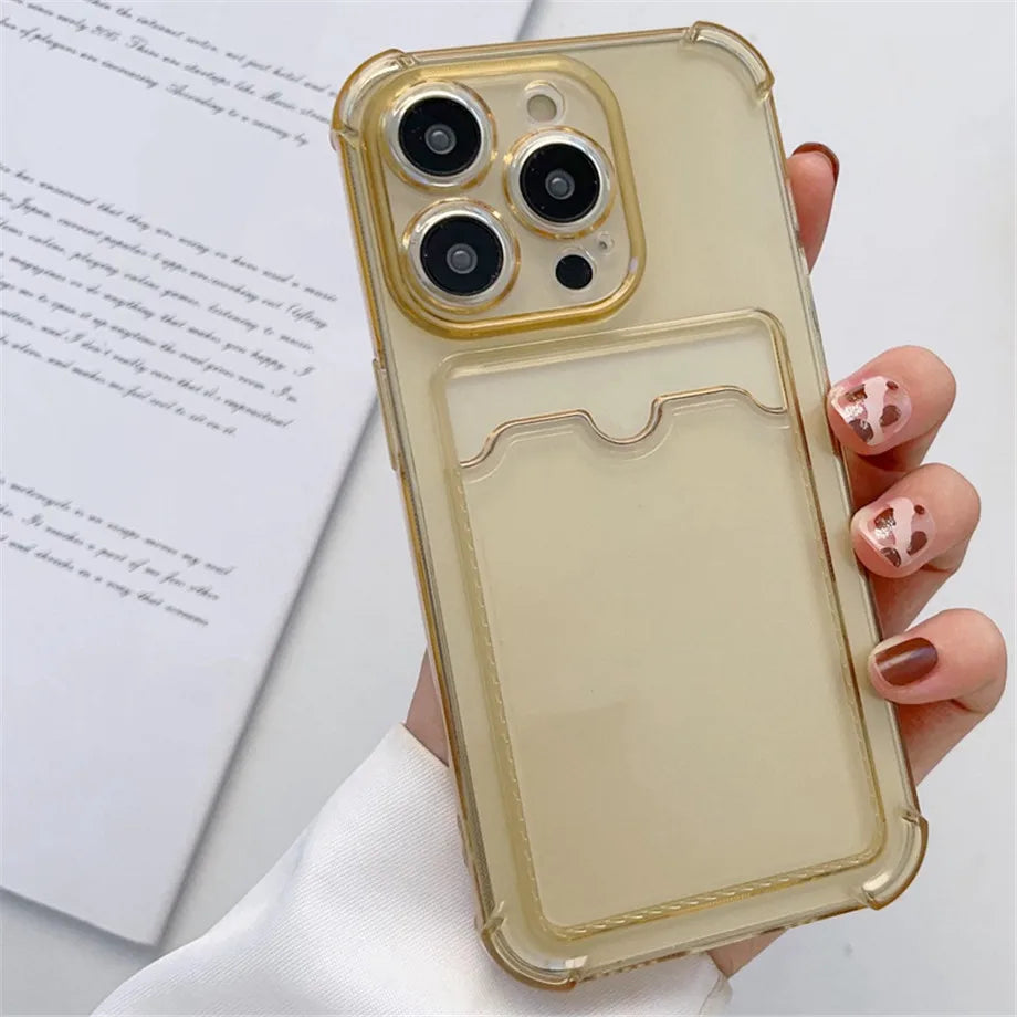 clear case with card holder - Phone Cases - Transparent Card Holder Phone Case