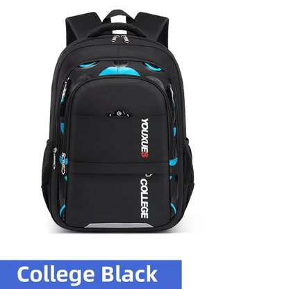 Solid color boys school bag