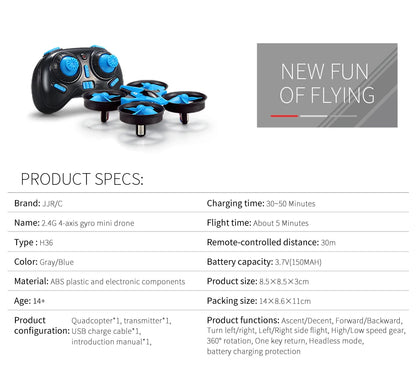 one key return drone - Drones - JJRC H36 RC Drone