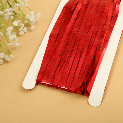 party backdrop - Party Decorations - Metallic Foil Fringe Curtains Backdrop