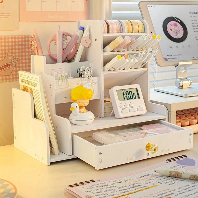 Multifunctional desk storage organizer