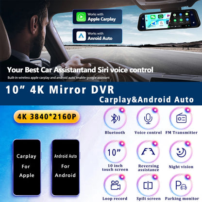 4k dash cam - Automotive - Vehicle Electronics - Dash Cams - 10-inch 4K Dash Cam with rearview mirror