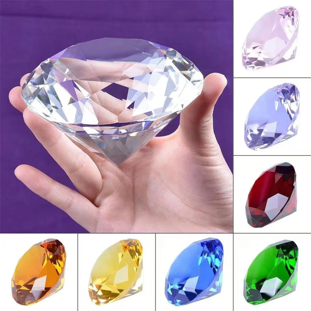 Crystal diamond paperweight