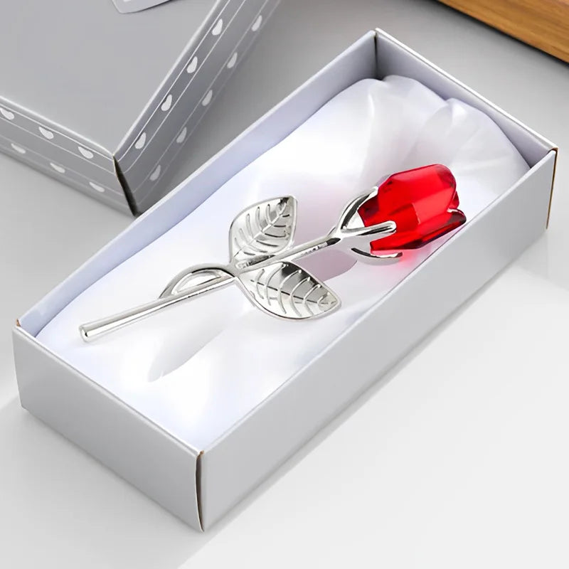 crystal rose gift - Home Decor - Glass Rose Mini Crystal Flower