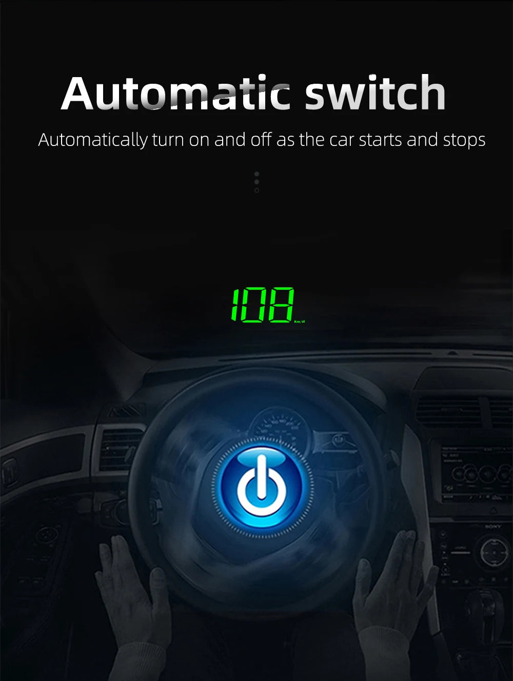 Hud digital speedometer for car