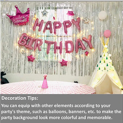 birthday party backdrop - Party Decorations - Metallic Foil Fringe Curtains Backdrop