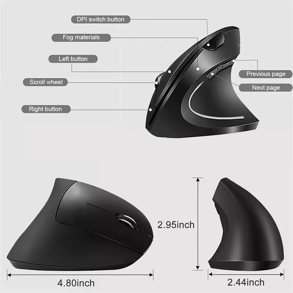 ergonomic mouse rechargeable - Computer Mice - Vertical Ergonomic Wireless Mouse