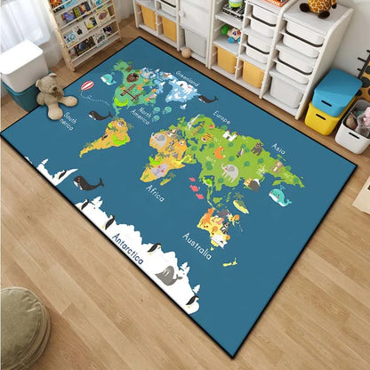 all around the world map rug - Home - Kitchen - Kids World Map Area Rug