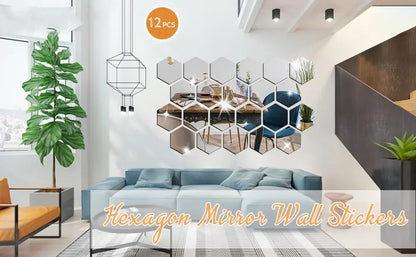 acrylic hexagon mirrors - Home Decor - 3D Hexagon Mirror Wall Sticker