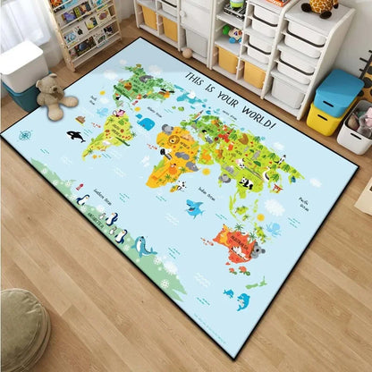 educational map rug sale - Home - Kitchen - Kids World Map Area Rug