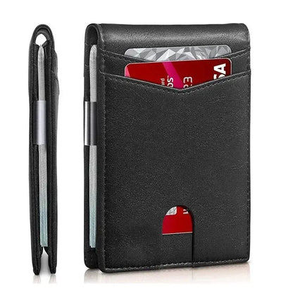 Dienqi men's slim wallet no zipper