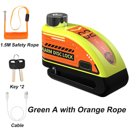 heavy duty motorcycle lock with alarm - Motorcycle Accessories - Rechargeable Padlock Alarm for Motorcycle