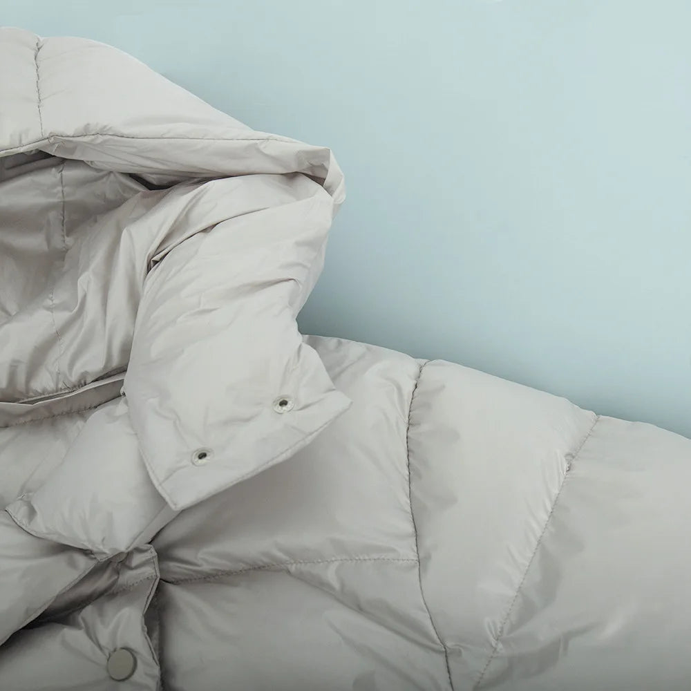 Single breasted thick parka for office wear