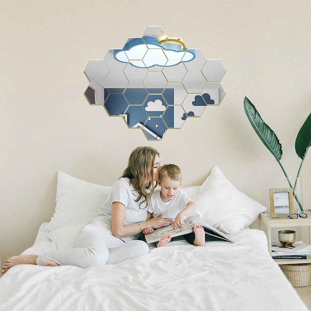 diycrafts roomdecor hexagon - Home Decor - 3D Hexagon Mirror Wall Sticker