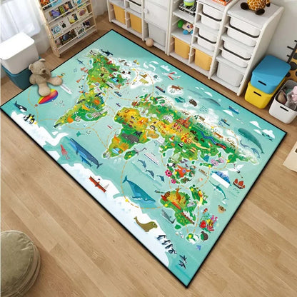kukoon world map rug free delivery - Home - Kitchen - Kids World Map Area Rug