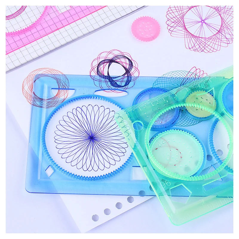 kids art set - Arts - Crafts - Geometry Spirograph Drawing Stencils Set