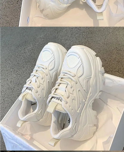 Leather platform shoes