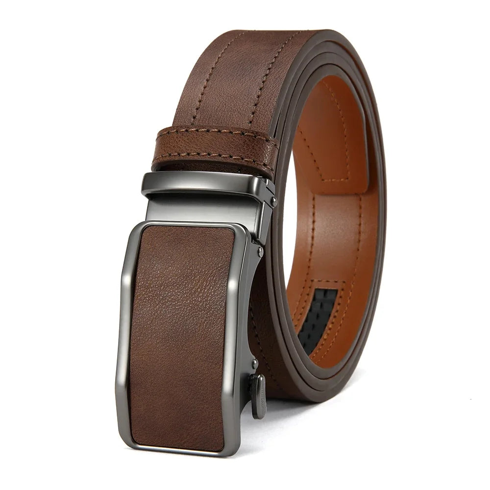 Metal and pu leather belt men
