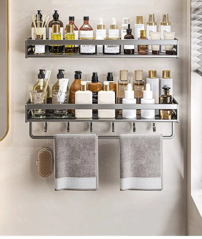 bathroom shelf - Bathroom Accessories - Shower Corner Shelf with Towel Bar