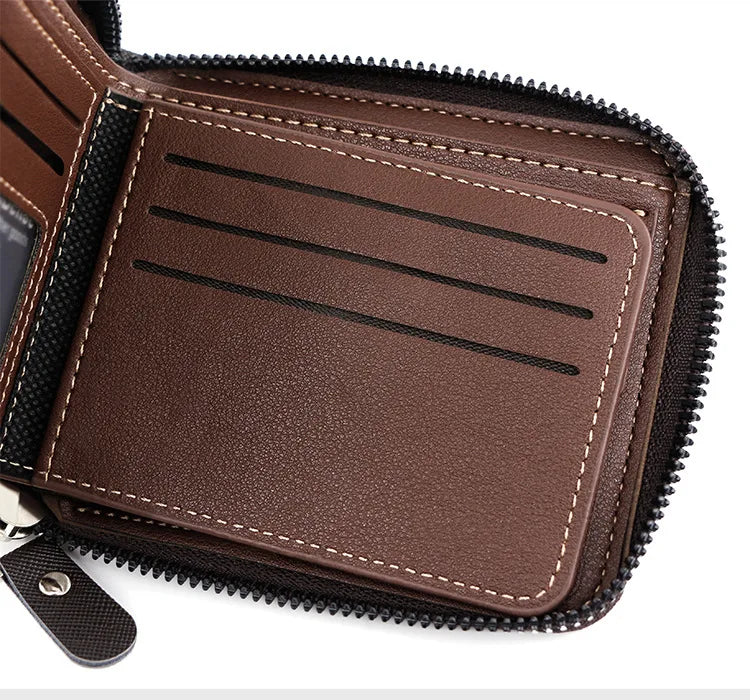 Men's wallet with interior compartments
