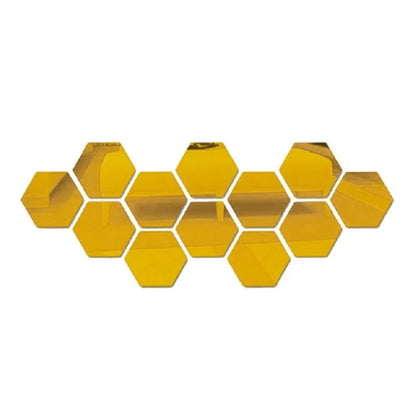 d hexagonal mirror sticker - Home Decor - 3D Hexagon Mirror Wall Sticker