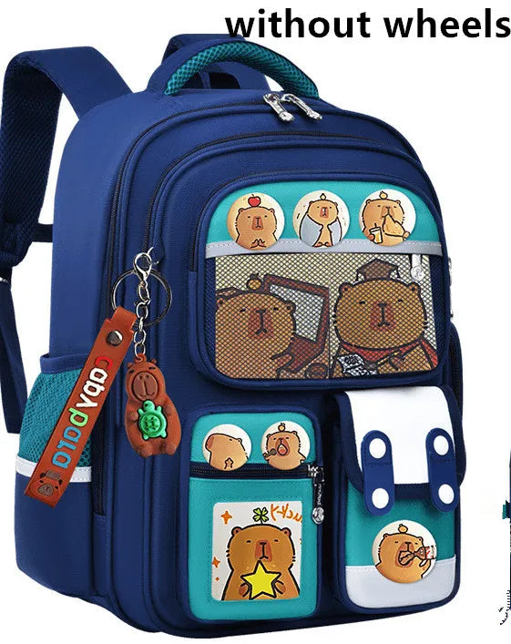 Kids wheeled school bag with cartoon design
