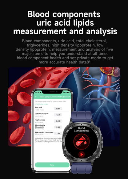 Smartwatch - Health Monitoring Smartwatch - smartwatch blood glucose monitoring timepiece
