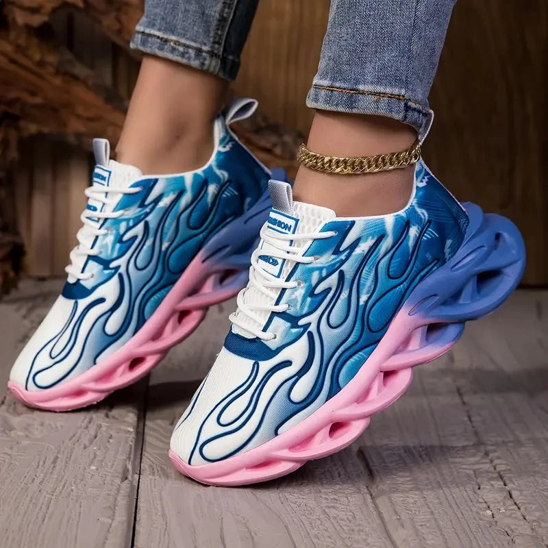 Lace-up running shoes